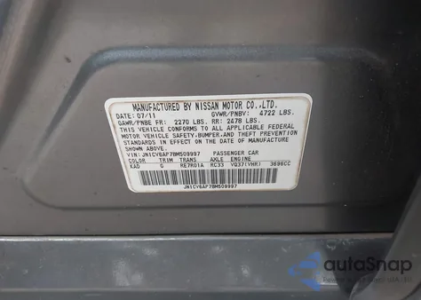 2011 Infiniti G37 Sport z USA, uszkodzony, nr VIN JN1CV6AP7BM509997